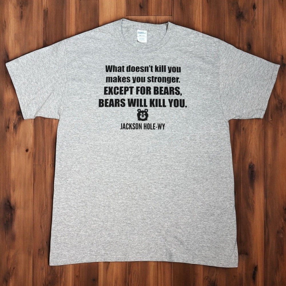 Funny Bear Warning Tee | Jackson Hole WY | Graphic Shirt‎